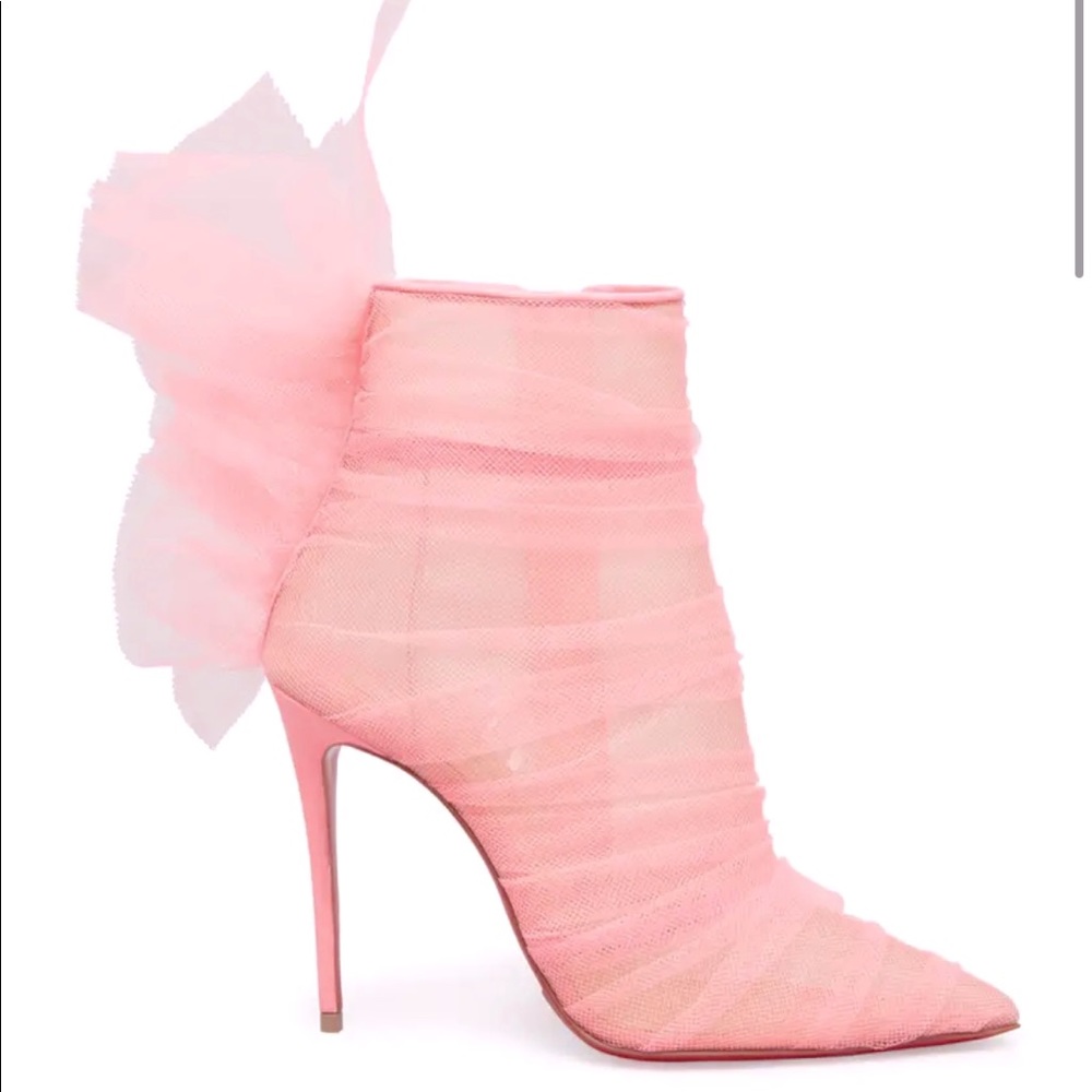 Christian Louboutin Libellibooty Mesh Red Sole Stilleto Booties